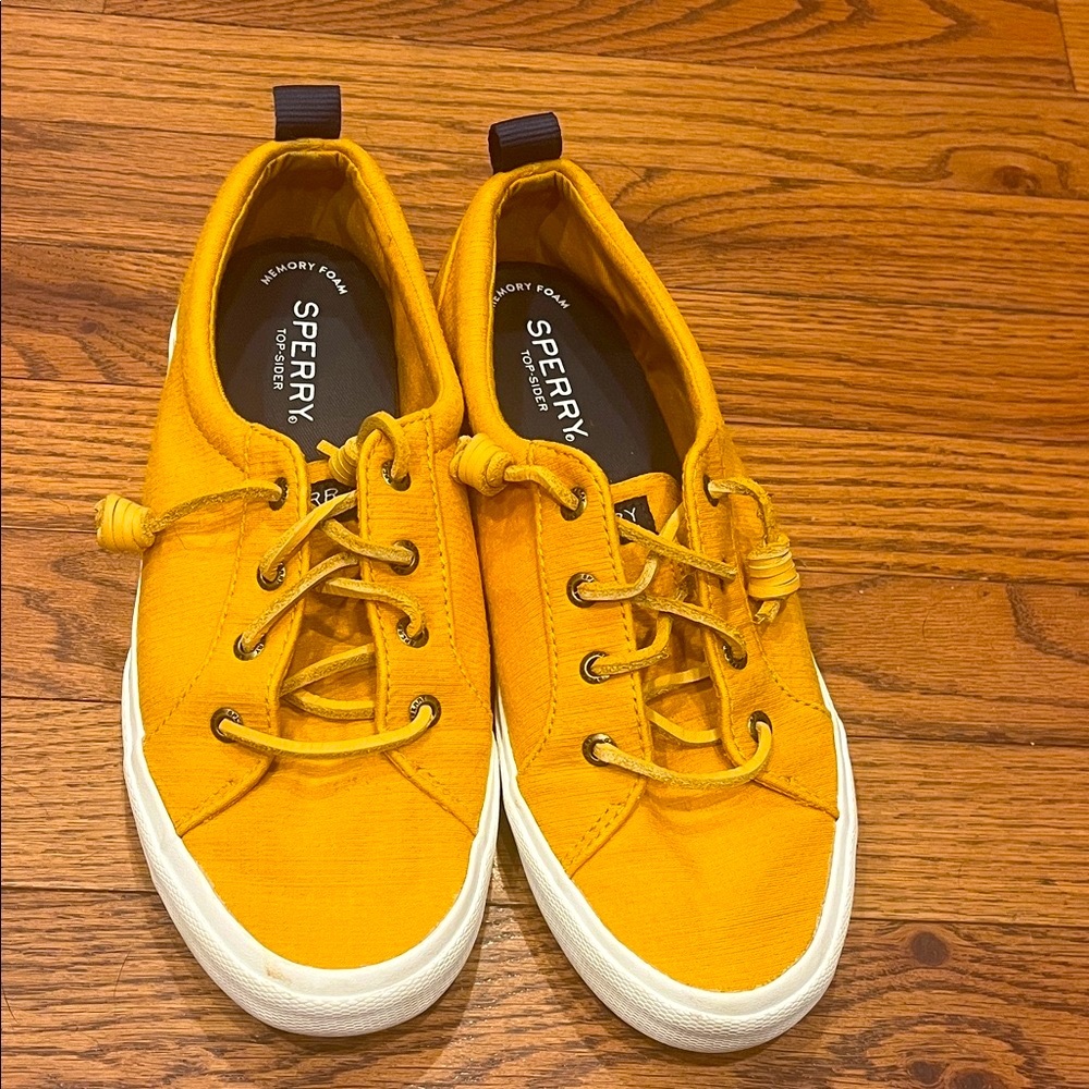 Sperry Mustard Canvas Sneakers